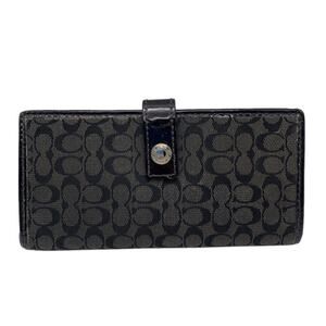 COACH Black Signature Canvas Wallet